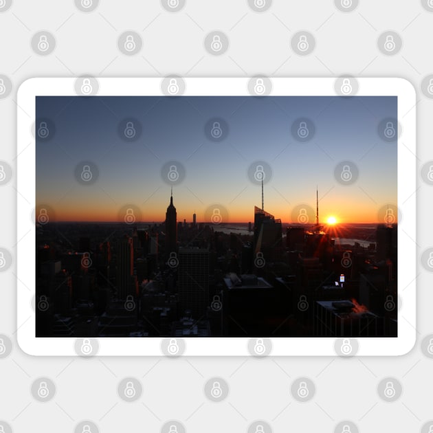 Downtown New York City Skyscrapers during Sunset in Winter Sticker by Christine aka stine1